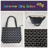 Medium Tote Bag with Zip - Black Cats on Dark Grey Medium Tote Bag with Zip - Black Cats on Dark Grey